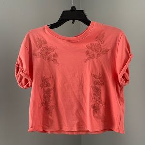 Topshop Coral Crop Top